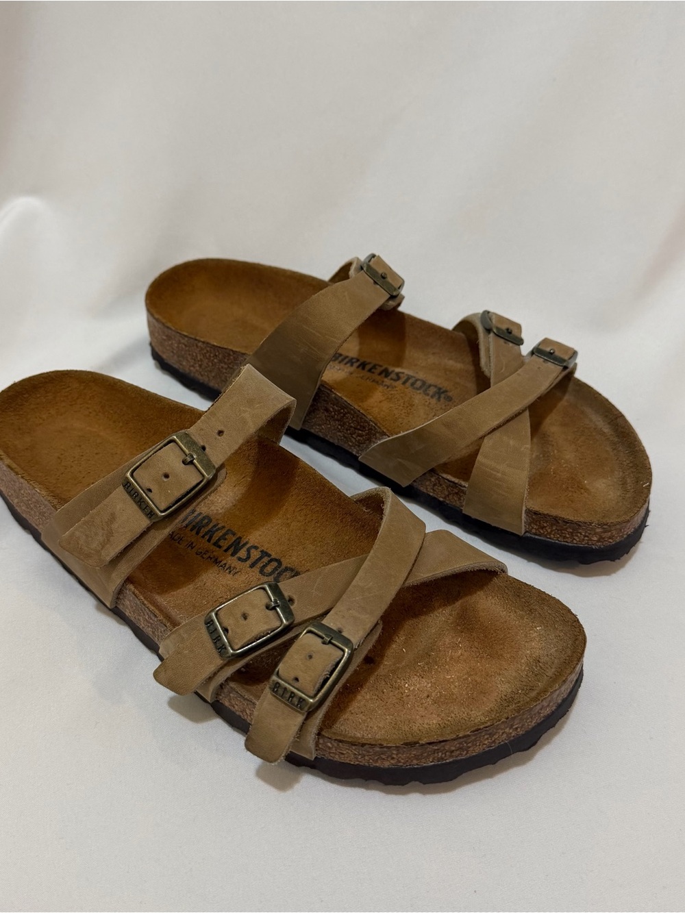 Birkenstock Women's Tan Crisscross Buckle Sandals